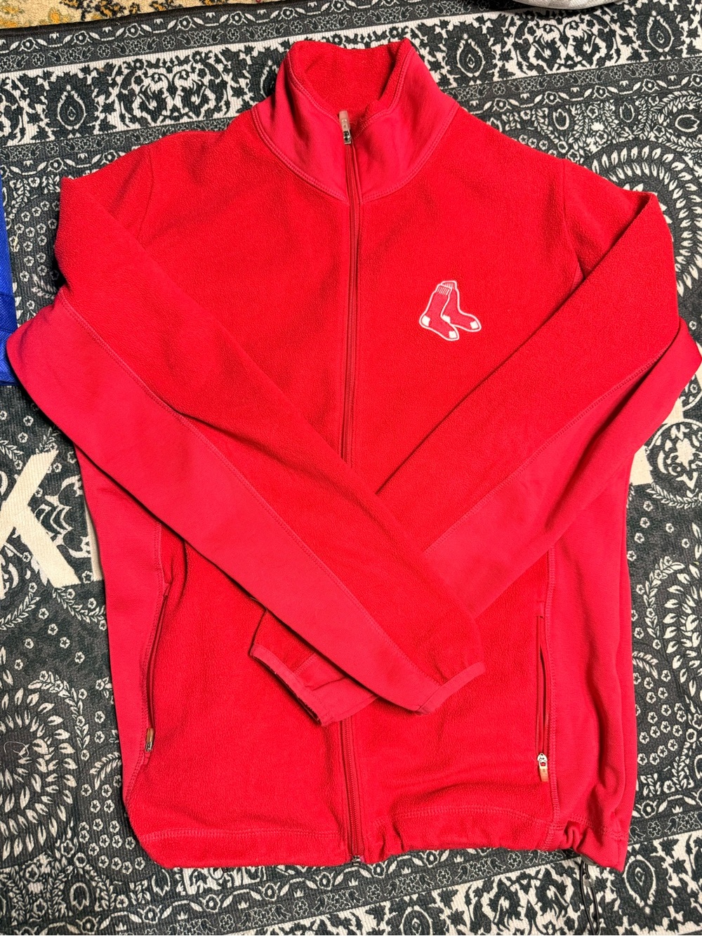 Antigua Red Full-Zip Fleece Jacket with Boston Red Sox Logo